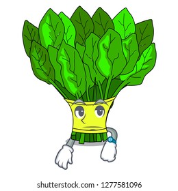 Waiting vegetables spinach isolated on the mascot