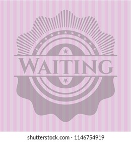 Waiting vintage pink emblem