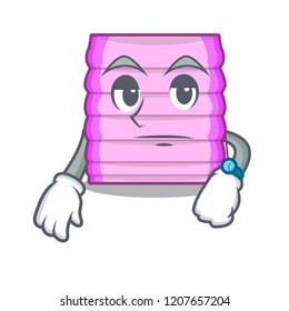 Waiting window with blinds isolated on mascot