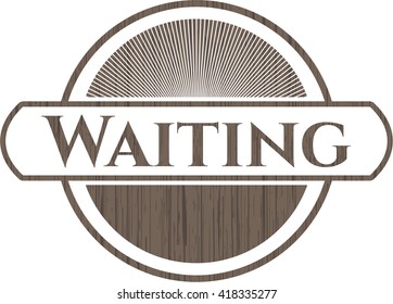 Waiting wood icon or emblem