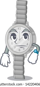 Waiting wristwatch in the a cartoon closet