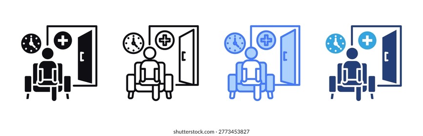 Waitingroom icon sheet multiple style collection