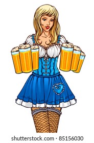 Waitress with beers