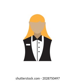 waitress character icon vector design illustration
