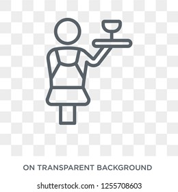 Waitress icon. Waitress design concept from Restaurant collection. Simple element vector illustration on transparent background.
