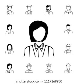 waitress icon. Detailed set of Proffecions icons. Premium quality graphic design sign. One of the collection icons for websites, web design, mobile app