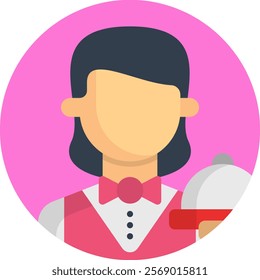 Waitress Icon Fill Vector Illustration