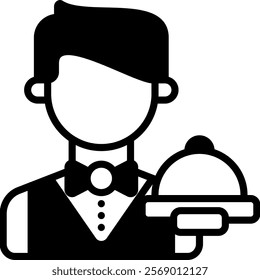 Waitress Icon Glyph Vector Illustration