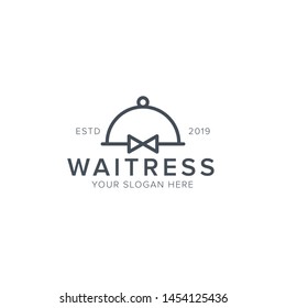 waitress icon logo design template