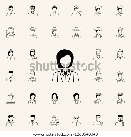 waitress icon. Proffecions icons universal set for web and mobile