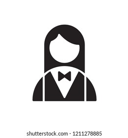 waitress icon vector. people icon glyph style