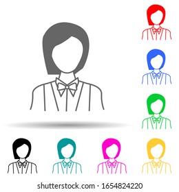 waitress multi color style icon. Simple glyph, flat vector of proffecions icons for ui and ux, website or mobile application