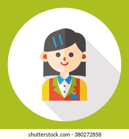 waitress occupation character flat icon