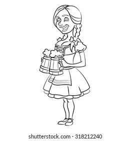 waitress Oktoberfest. Vector.