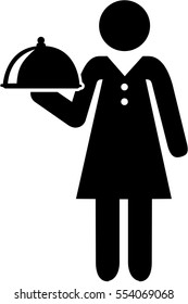 Waitress pictogram with plate