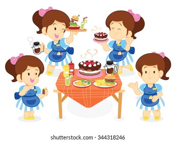 waitress in restaurant