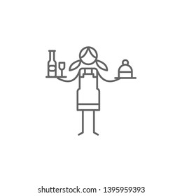 Waitress, restaurant icon. Element of restaurant icon. Thin line icon for website design and development, app development. Premium icon