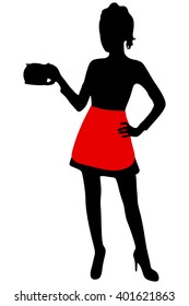 Waitress serving coffee