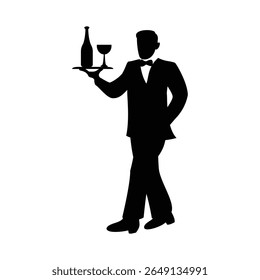 waitress silhouette design. professional service.