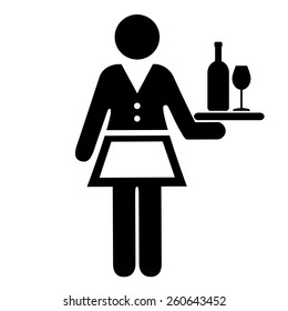 Waitress Vector Icon 