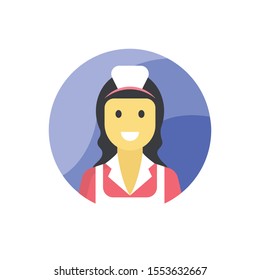 Waitress Vector Illustration . Hotel and Services flat icon style.