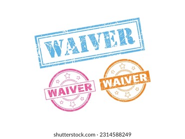 Waiver Rubber sign or Stamp, Grunge rubber Stamp, Sale badge Vintage old texture