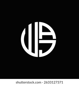 Logotipo WAJ Monograma WAJ Monograma WAJ Carta minimalista Círculo plano Diseño de logotipo abstracto moderno único.

