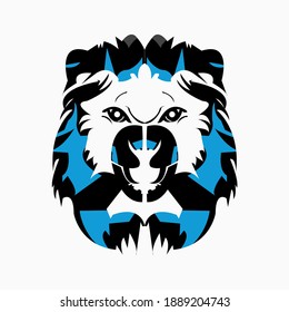 wajah singa yang cukup sederhanana dalam menghadapi masalah , simple logo, sangan terharu 