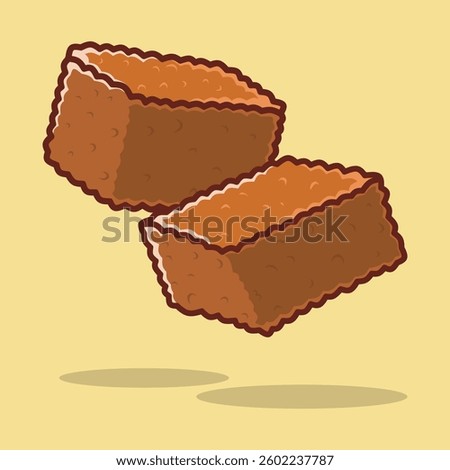 Wajik cute vector cartoon. Wajik is a traditional Indonesian food made from sticky rice, palm sugar and coconut milk. Wajik is usually found at events and Ramadan moments.
