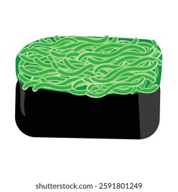 wakame sushi. isolated on a white background