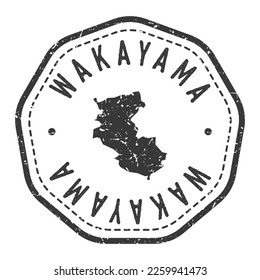 Wakayama, Japan Map Stamp Retro Postmark. Silhouette Postal Passport. Seal Round Vector Icon. Badge Vintage Postage Design.