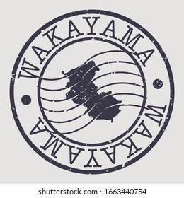 Wakayama, Japan Stamp Postal. A Map Silhouette Seal. Passport Round Design. Vector Icon Design Retro Travel.