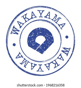 Wakayama, Japan Stamp Postal. Silhouette Seal. Flag Passport Round Design. Vector Icon. Design Retro Travel. National Symbol.