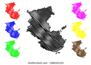 Wakayama Prefecture (Administrative divisions of Japan, Prefectures of Japan) map vector illustration, scribble sketch Wakayama map