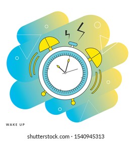 Wake up alarm clock icon, vector illustration