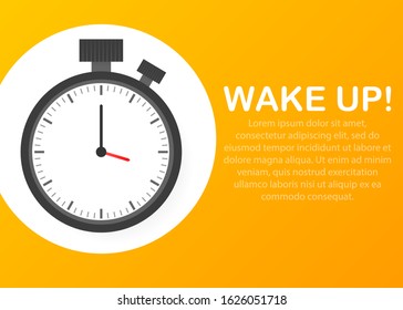 Wake up alarm clock icon, vector illustration.