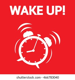 Wake up with alarm clock icon, vector.