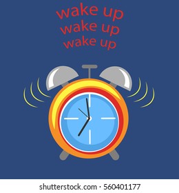 Wake up alarm clock vector illustration
