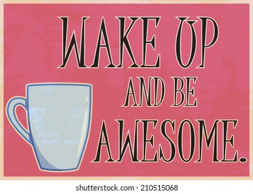 wake up and, illustration in vector format