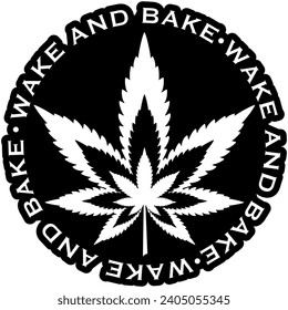 despertar y hornear marihuana maleza negras vectoriales gráficos y archivo de corte