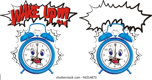 wake up - blue alarm clock
