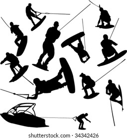 wake boarding - vector