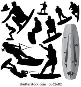 wake boarding vector