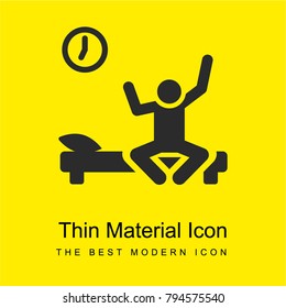 Wake up bright yellow material minimal icon or logo design