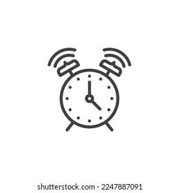 Wake up call line icon. linear style sign for mobile concept and web design. Alarm clock outline vector icon. Symbol, logo illustration. Vector graphics