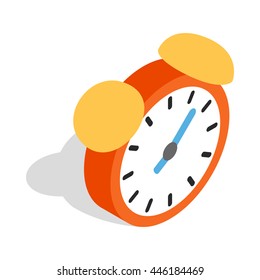 Wake up clock icon. Isometric 3d illustration of wake up clock vector icon isolated on white background. Time dimension symbol