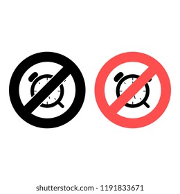 Wake Up Clock  Logo Templateban, prohibition icon. Simple glyph vector of web set for UI and UX, website or mobile application