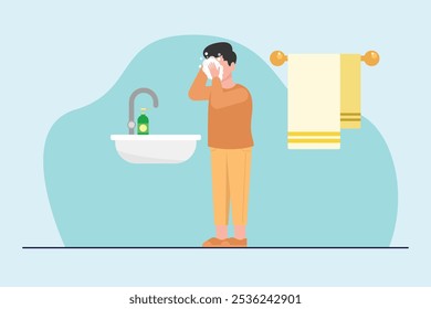 Wake Up concept. Colored flat vector illustration isolated.