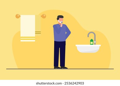 Wake Up concept. Colored flat vector illustration isolated.
