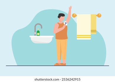 Wake Up concept. Colored flat vector illustration isolated.